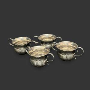 Set of Four Victorian Silver Miniature Porringers