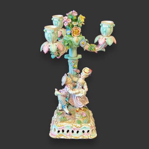 Pair of Late 19th Century Dresden Porcelain Candelabra image-2