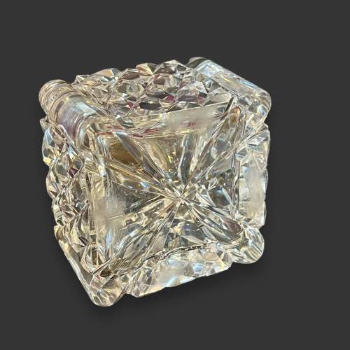Heavy 19th Century Cut Crystal and Silver Inkwell image-5