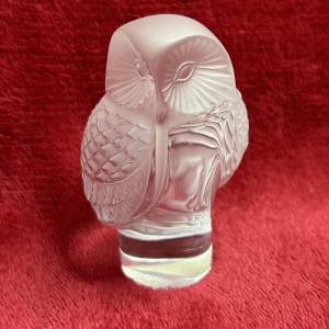 Lalique Chouette Owl Paperweight in Pristine Condition