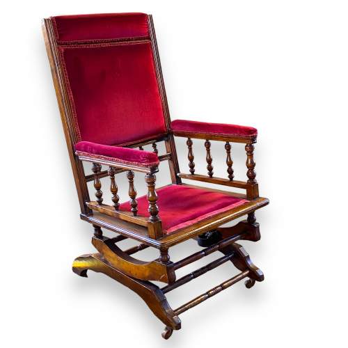 Late 19th Century American Walnut Rocking Chair image-1