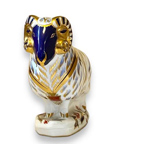 Royal Crown Derby Paperweight of a Ram image-3