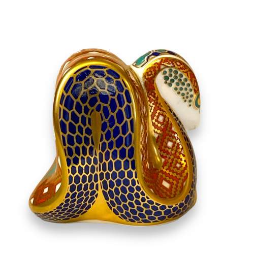 Royal Crown Derby Paperweight of a Snake image-2