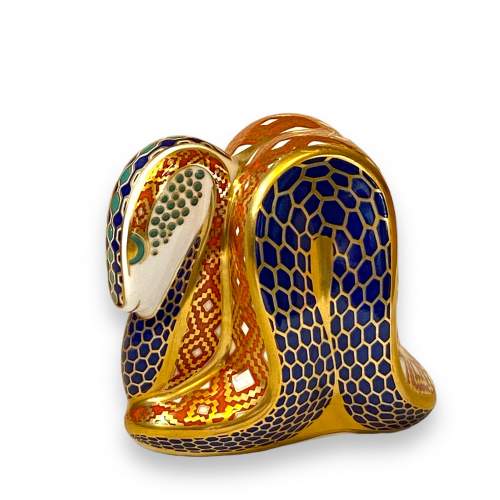 Royal Crown Derby Paperweight of a Snake image-1