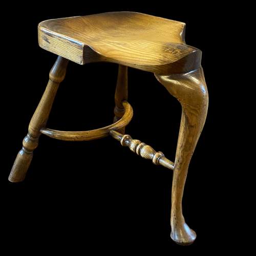 Unusual Wooden Saddle Stool image-1