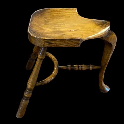 Unusual Wooden Saddle Stool image-2