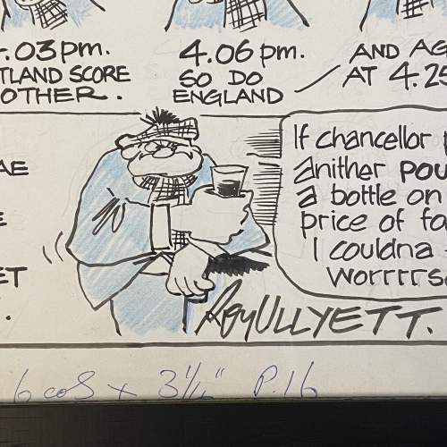 Roy Ullyett Ink and Crayon Cartoon Strip image-6