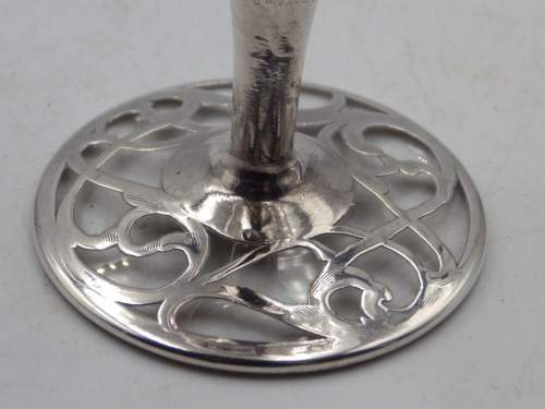 Art Nouveau Antique American Silver Overlay Liqueur Glass image-5