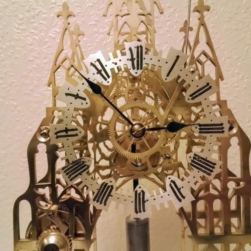 English Skeleton Clock by W.F. Evans Handsworth image-6