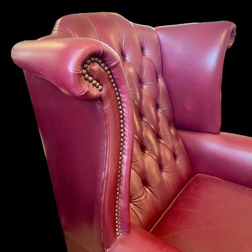 Chesterfield Leather Queen Anne style Winged Chair image-6