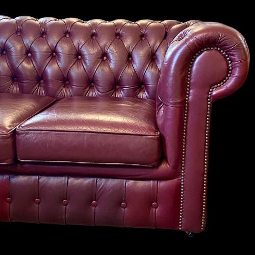 Chesterfield Leather Three Seater Sofa image-3