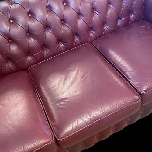 Chesterfield Leather Three Seater Sofa image-5