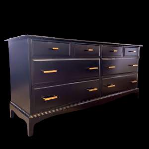 Stag Black Finished Eight Drawer Long Chest