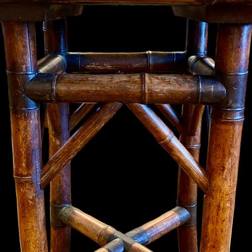 Early 20th Century Tiled Top Bamboo Table image-3
