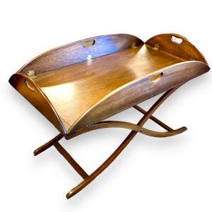 Edwardian Mahogany Butlers Tray on Stand