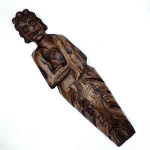 Antique 19th Century Carved Oak Figure Corbel