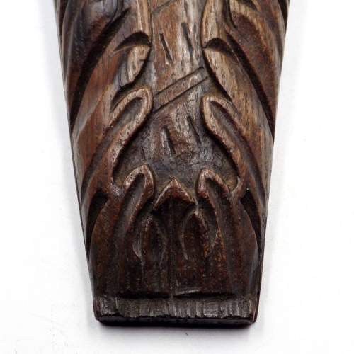 Antique 19th Century Carved Oak Figure Corbel image-3