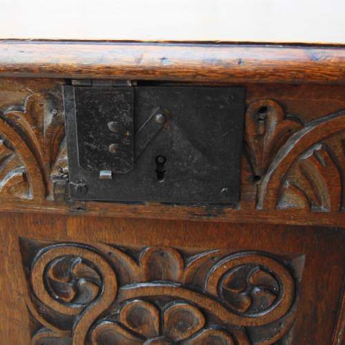 Late 18th Century Carved Oak Coffer image-5