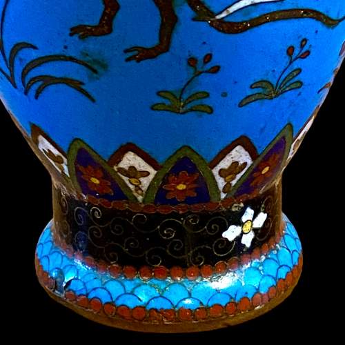 Meiji Period Cloisonné Vase depicting Rats image-3