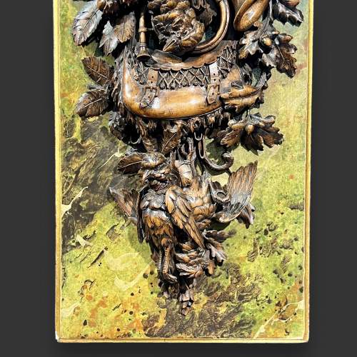 Rare Pair of Carved Black Forest Wall Plaques image-5