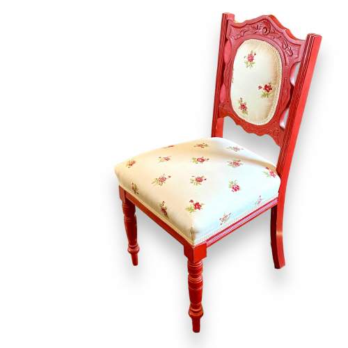 Pretty Victorian Painted and Upholstered Side Chair image-4