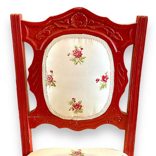 Pretty Victorian Painted and Upholstered Side Chair image-5