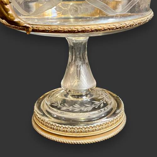 19th Century French Engraved Glass Ormolu Mounted Coupe image-5