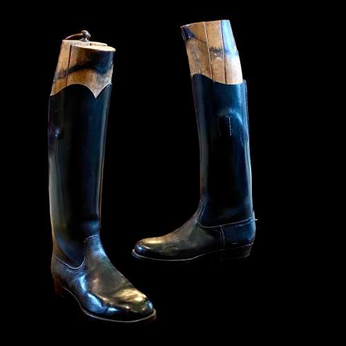Pair of Edwardian Black Leather Riding Boots image-3
