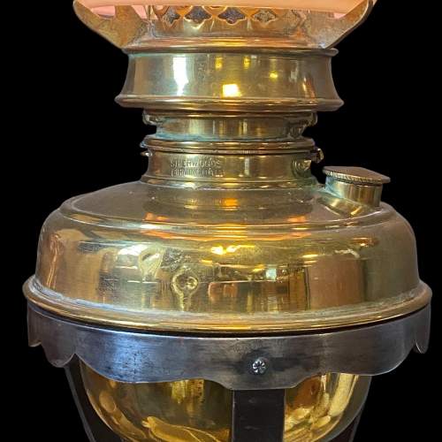 Victorian Brass and Wrought Iron Oil Lamp image-6