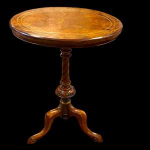 Mid 19th Century Burr Walnut Lamp Table