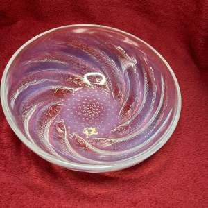 Rene Lalique Poissons Opalescent Glass Bowl dating circa 1931