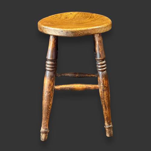 Early 20th Century Elm and Beech Stool image-2