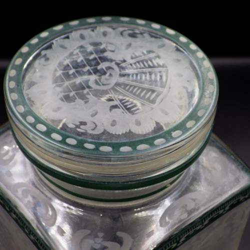 Victorian English Enamelled & Engraved Glass Bottles Bath Jars image-4