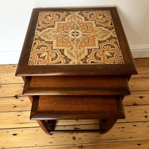 Vintage G-Plan Teak Tile Top Nest Of Tables