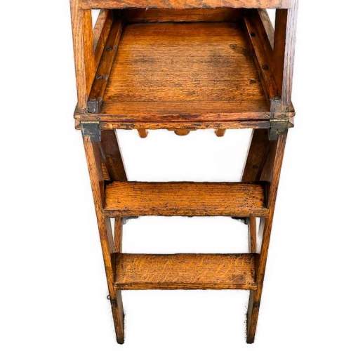 Gothic English Oak Metamorphic Library Steps Chair image-3