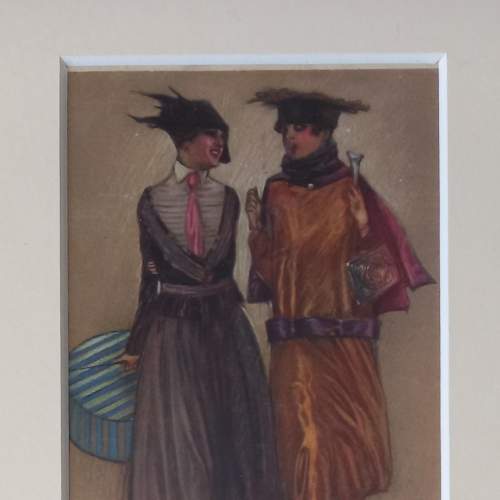 A Framed Early 20thC Original Italian Postcard by Achille Mauzan image-5