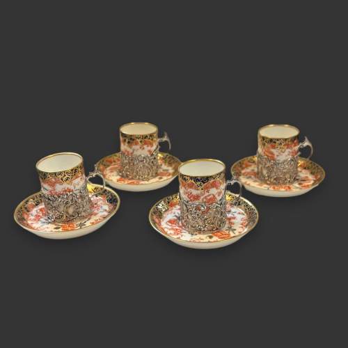 Royal Crown Derby Set of Imari Demi-Tasse Coffee Cans & Saucers image-1