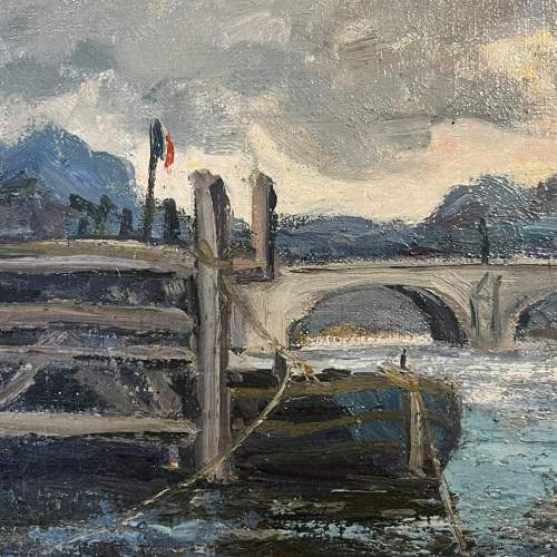 Thames Tie-Up Oil on Board by Franklin White image-3