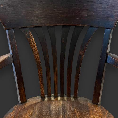 Early 20th Century Swivel Oak Captains Chair image-3