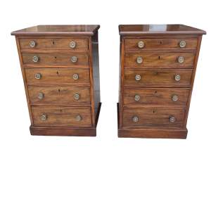 19th Century Pair of Mahogany Bedside Chests