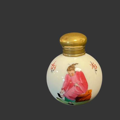 Vintage Oriental Porcelain Hand Painted Bottle image-2