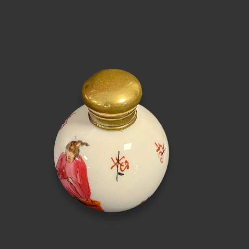 Vintage Oriental Porcelain Hand Painted Bottle image-3