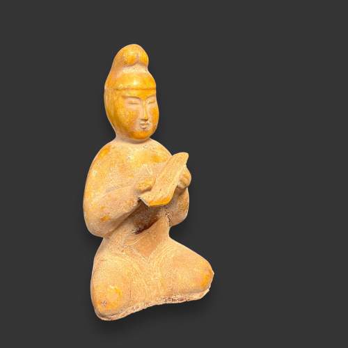 Vintage Chinese Spiritual Figure of a Sitting Monk image-1