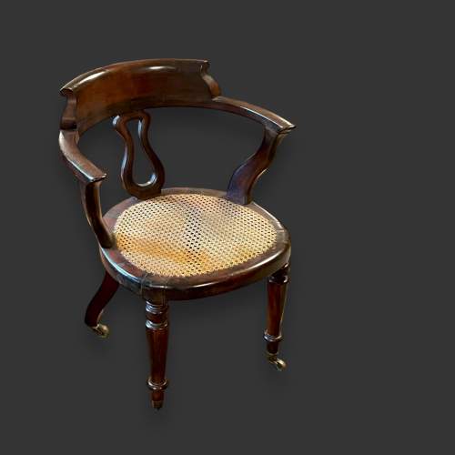 William IV Mahogany Bergere Desk Chair image-1