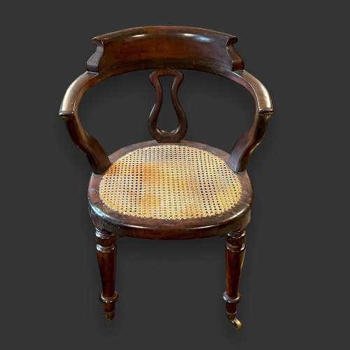 William IV Mahogany Bergere Desk Chair image-2