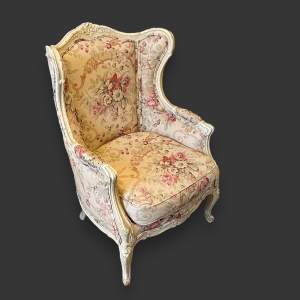 French Upholstered Chair in Bennison Fabric