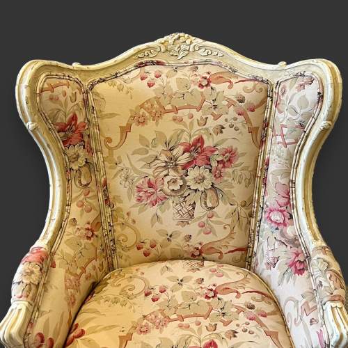 French Upholstered Chair in Bennison Fabric image-3