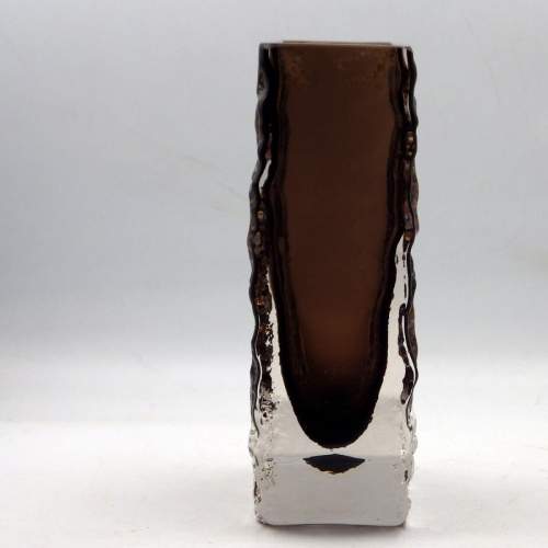 Whitefriars 1960s Geoffrey Baxter Cinnamon Coffin Glass Vase image-4