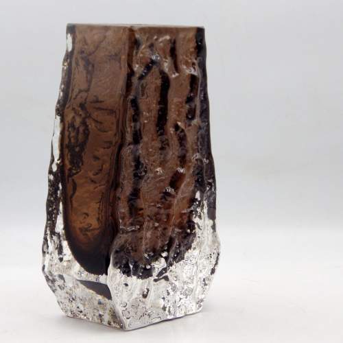 Whitefriars 1960s Geoffrey Baxter Cinnamon Coffin Glass Vase image-5