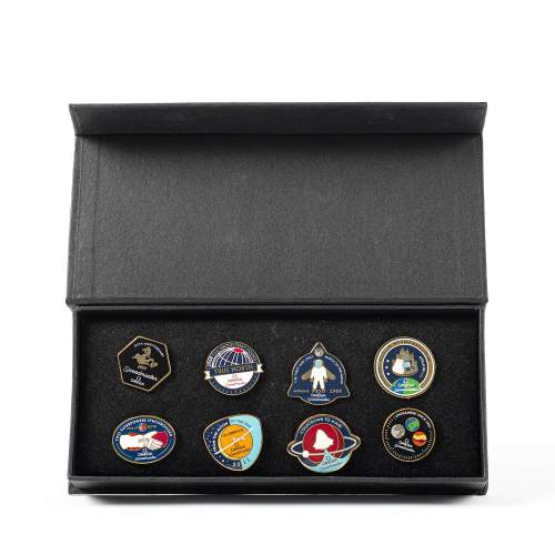 Scarce Full Set of Omega 50th Anniversary Metal Pin Badges image-1